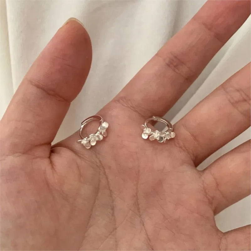 VENTFILLE 925 Sterling Silve Flower Earring for Women Irregular Versatile Daily Office Sweet Romantic Jewelry Gift Dropshipping