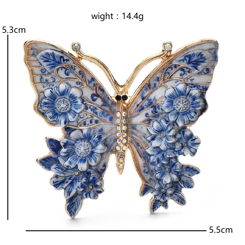 PENDRA Garden Butterfly Flower Brooch