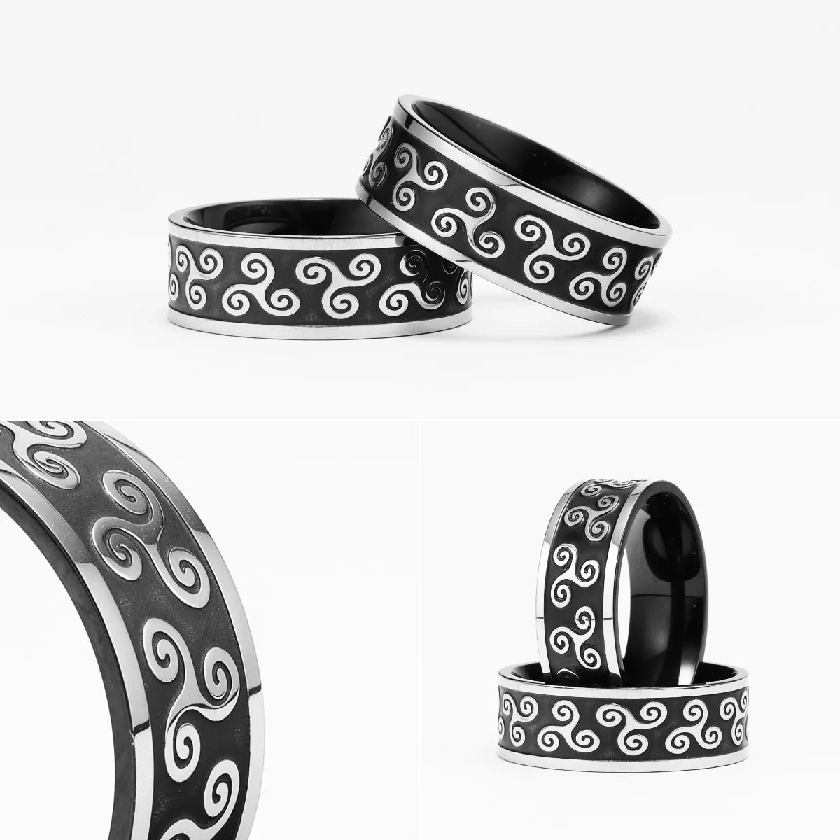 PENDRA Celtic Knot Rock Steel Ring