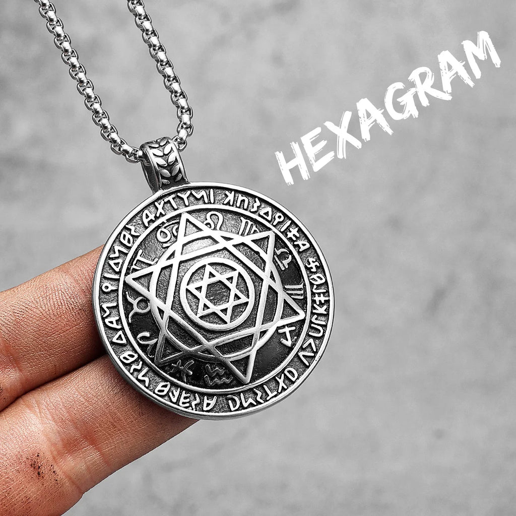 PENDRA Judaism Star David Steel Necklace