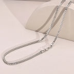 Gold Color Franco Chain Necklace for Men,3MM Wide Thick Stainless Steel Necklace Collars,Classic Trendy Jewelry Gifts