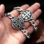 Classic Vintage Knights Templar Iron Cross Bracelet Stainless Steel Punk Hip Hop Christian Cross Men Bracelets Religious Jewelry