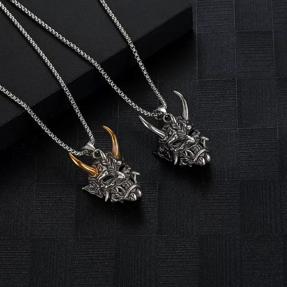PENDRA Demonmask Samurai Ghost Demon Mask Pendant