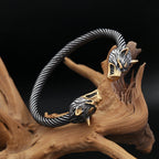 PENDRA Wolfduo Vintage Viking Double Wolf Bracelet