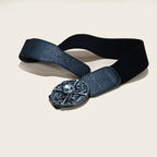 PENDRA Lunaaya Metal Black Metal Buckle Skull Corset Belt
