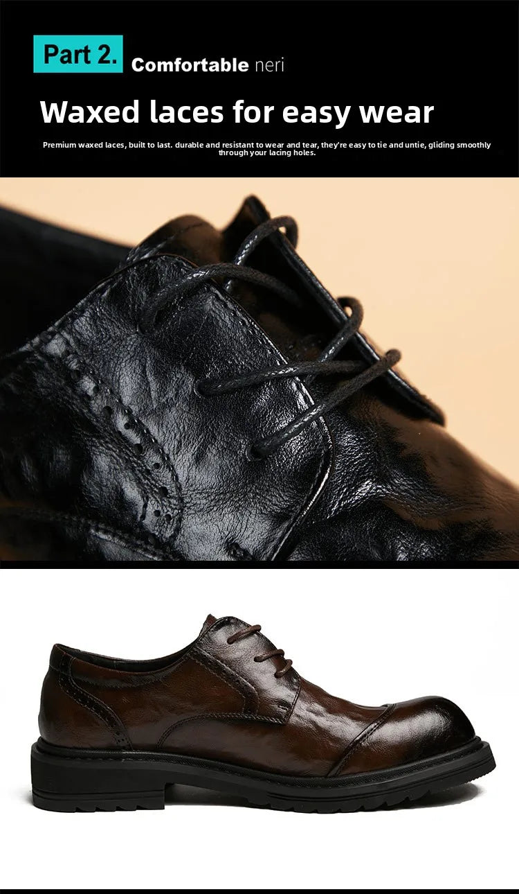 PENDRA Leather Lace Platform Shoes