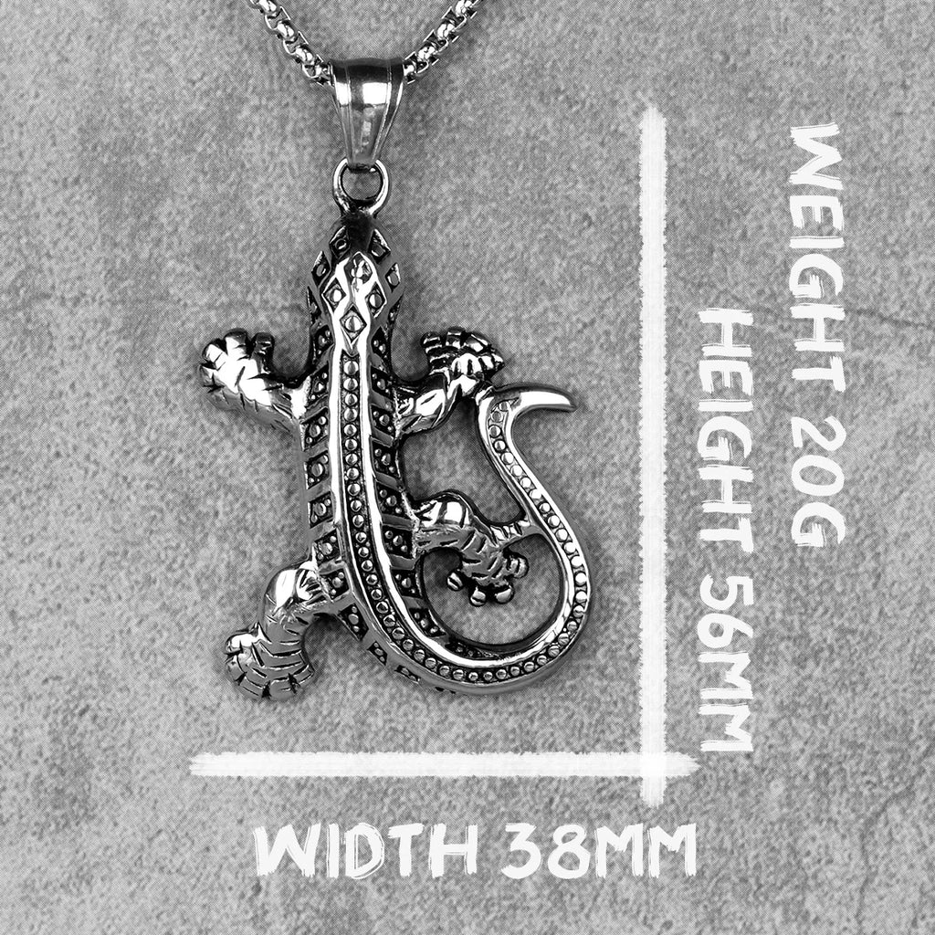 PENDRA Gecko Lizard Animal Steel Necklace