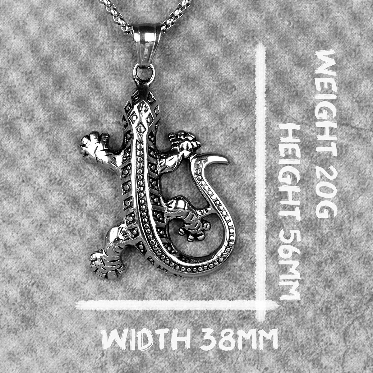 PENDRA Gecko Lizard Animal Steel Necklace