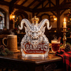 Krampus Gothic Demon Horn Glass Decanter Creative Spirits Bottle for Whiskey Bourbon Rum and Holiday Decoration