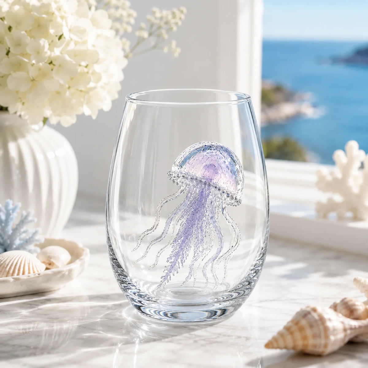 PENDRA Jellyfish Ocean Crystal-Clear 300ml Whiskey Glass