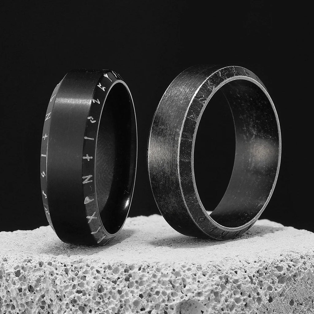 PENDRA Vikings Runes Boyfriend Steel Ring