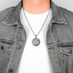 PENDRA Pirate Odin Runes Steel Necklace
