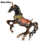 PENDRA Enamel Horse Raising Legs Brooch