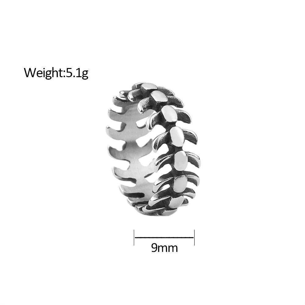 PENDRA Fishbone Stainless Steel Fish Bone Ring