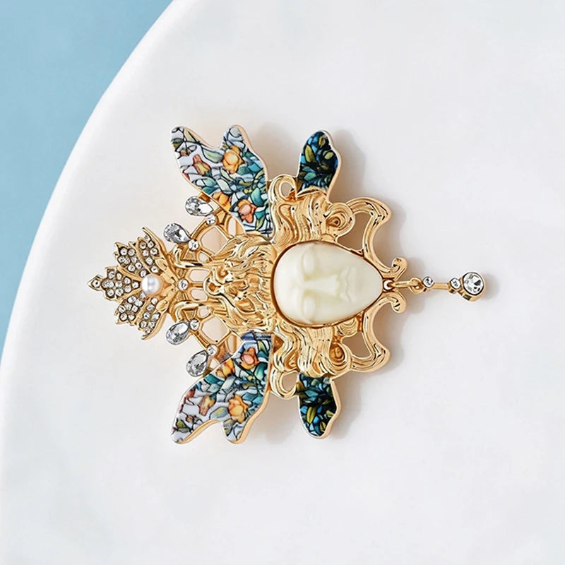 PENDRA Sylphina Retro Forest Elf Face Brooch