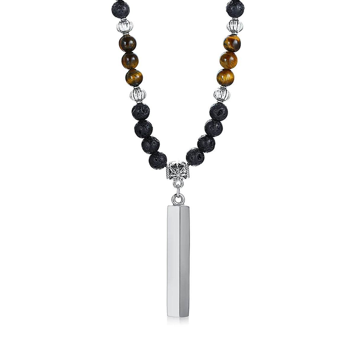 TIBETAN BUDDHIST PHURBA KILAYA THE MAGIC KNIFE WITH TIGER’S EYE LAVA STONE NECKLACE FOR MEN JEWELRY