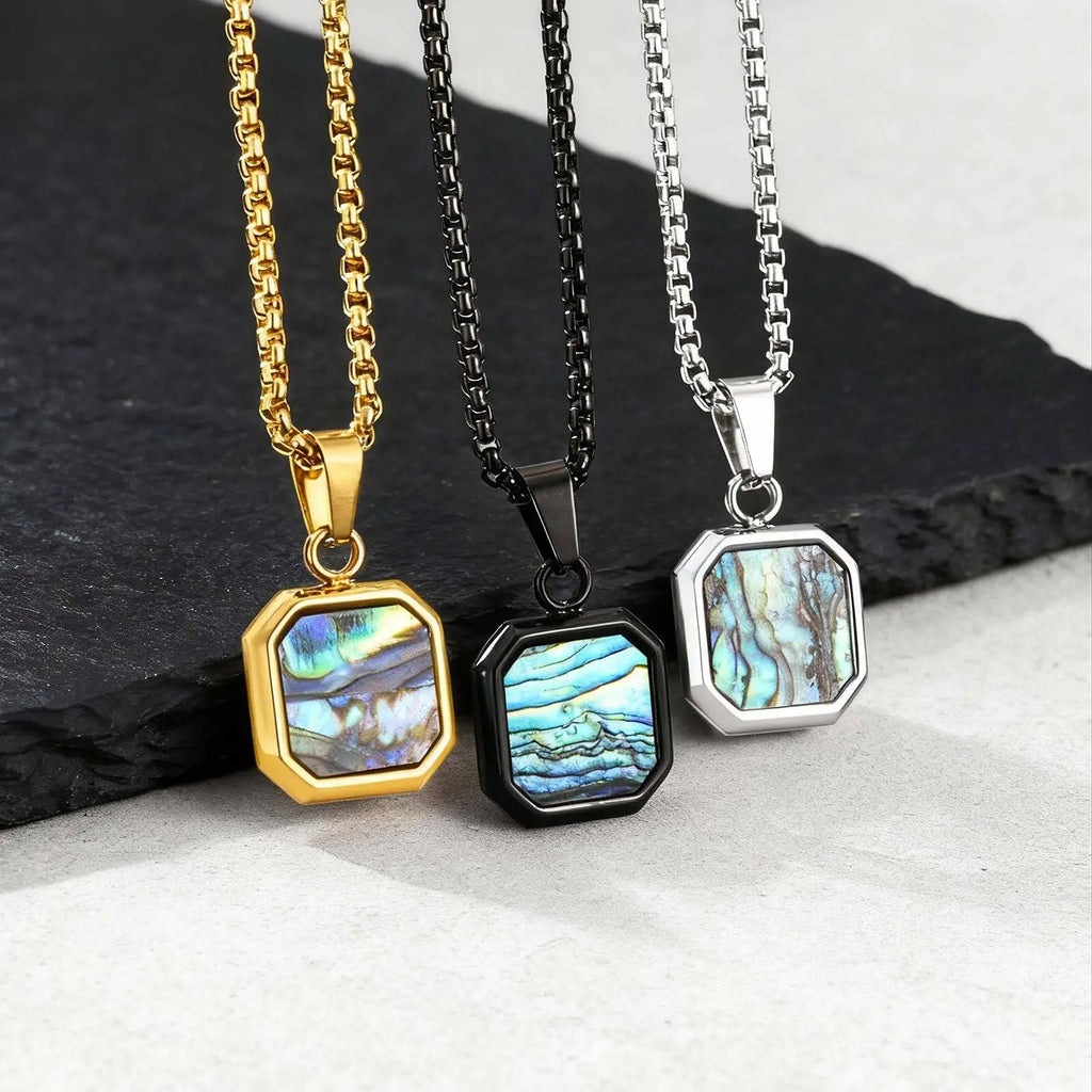 PENDRA Square Abalone Necklace