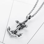 PENDRA AnchorSkull Skull Anchor Pendant Necklace