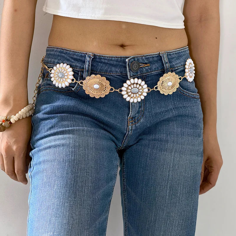 High-Quality Luxury Desiner Bohemian Ethnic Retro Waist Chain Alloy Skirt Decoration Belt Unique Personality Fashion Accessories