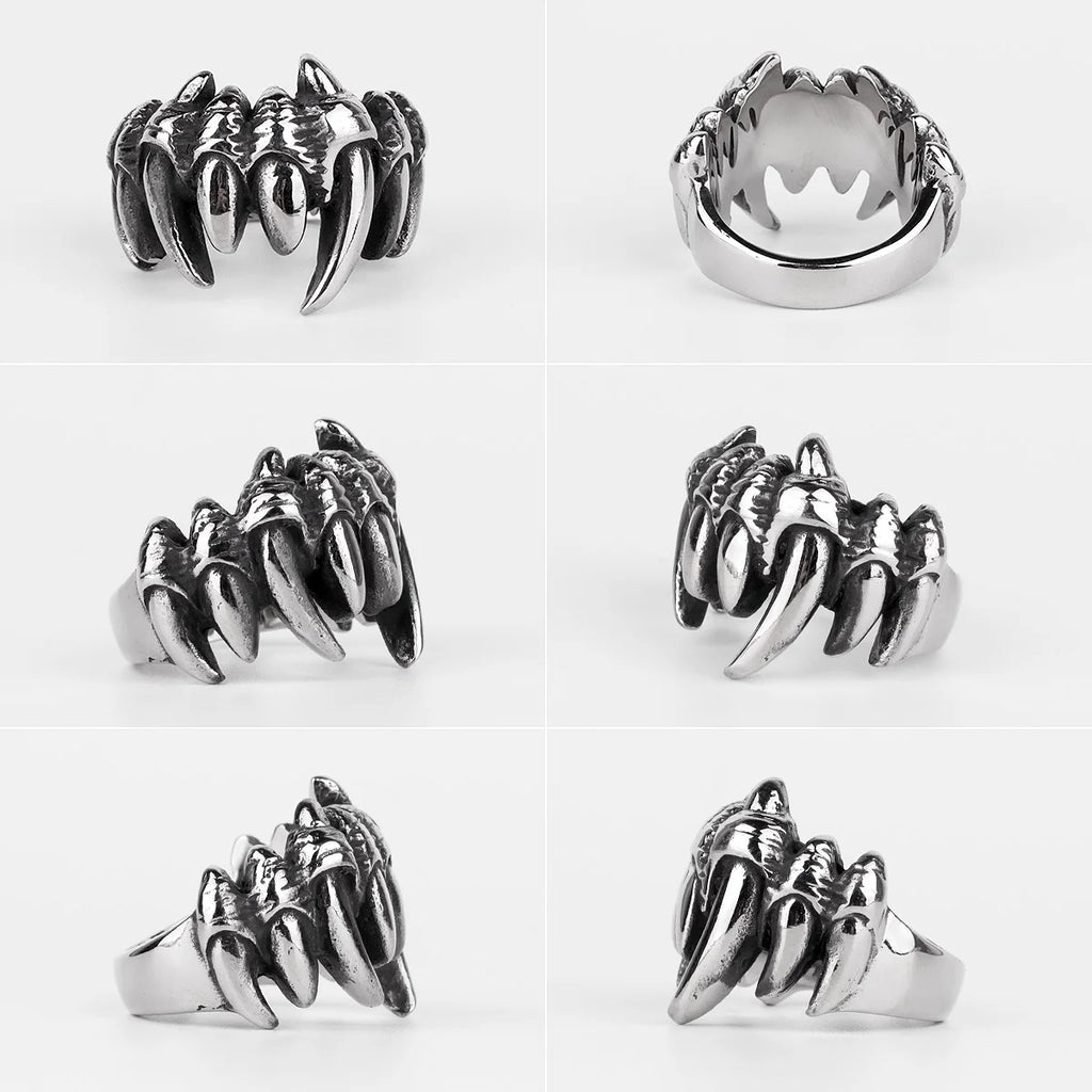PENDRA Beast Monster Teeth Steel Ring