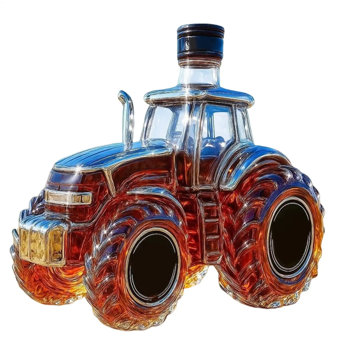 Liquor Decanter 300ml Tractor Design Drink Container Glass Whiskey Decanter Bottle for Brandy Bourbon Drinks Beverages Family