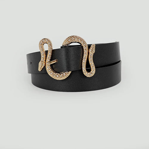 PENDRA Celesine Leather Snake Buckle Snake Retro Belt