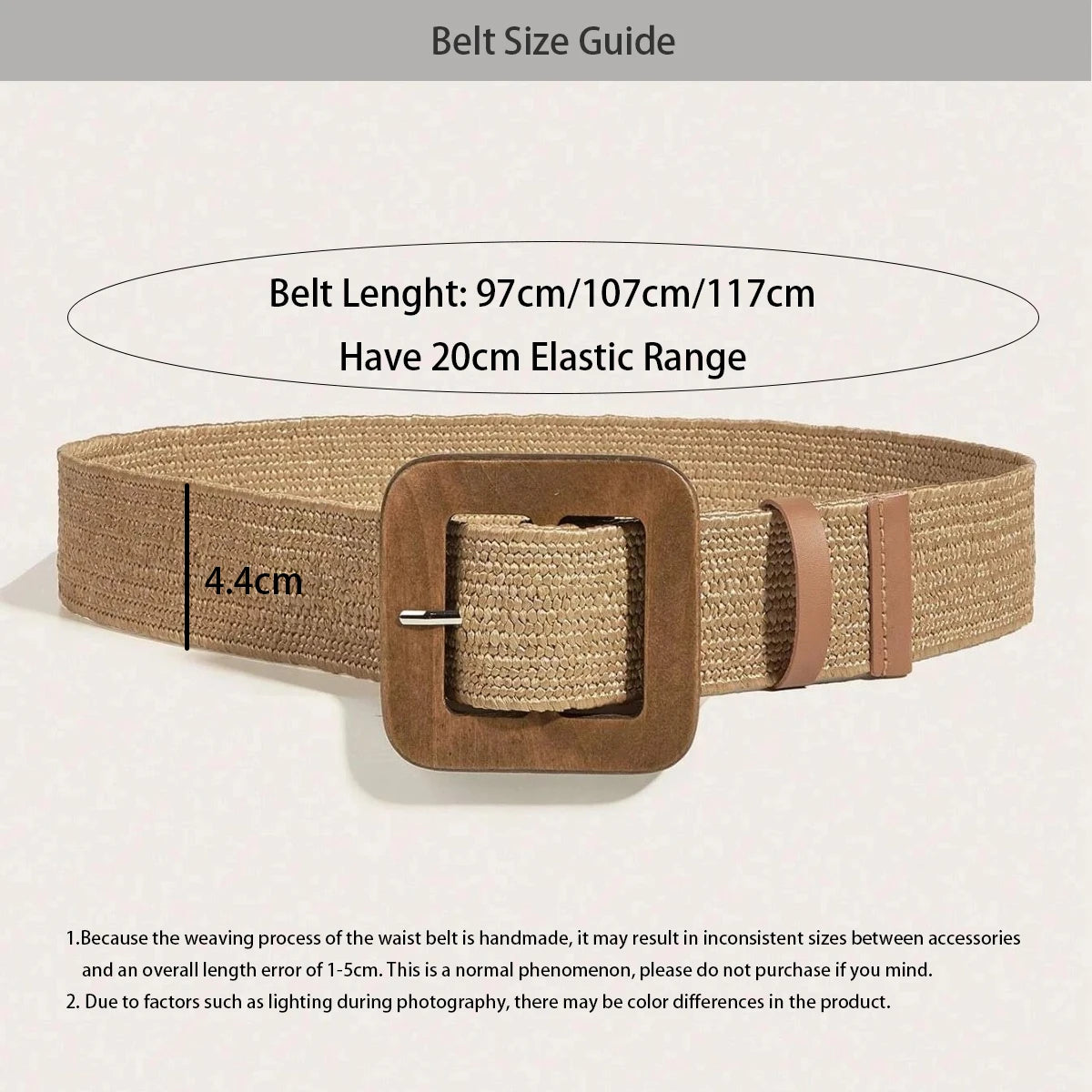 PENDRA Mirayne Straw Wooden Buckle Boho Belt