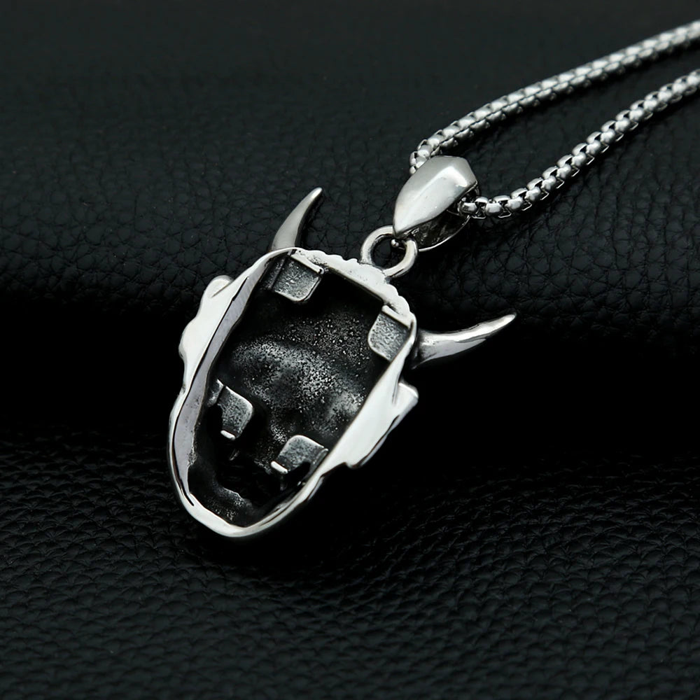 PENDRA Prajna Mask Vintage Pendant Necklace