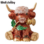 PENDRA Thistle Cow Enamel Animal Brooch