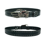 PENDRA Bellais Black Skull Designer Belt