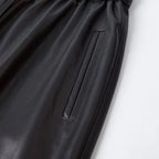PENDRA High-Waist Drawstring Leather Pants