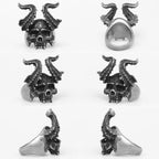 PENDRA Maleficent Skull Biker Steel Ring