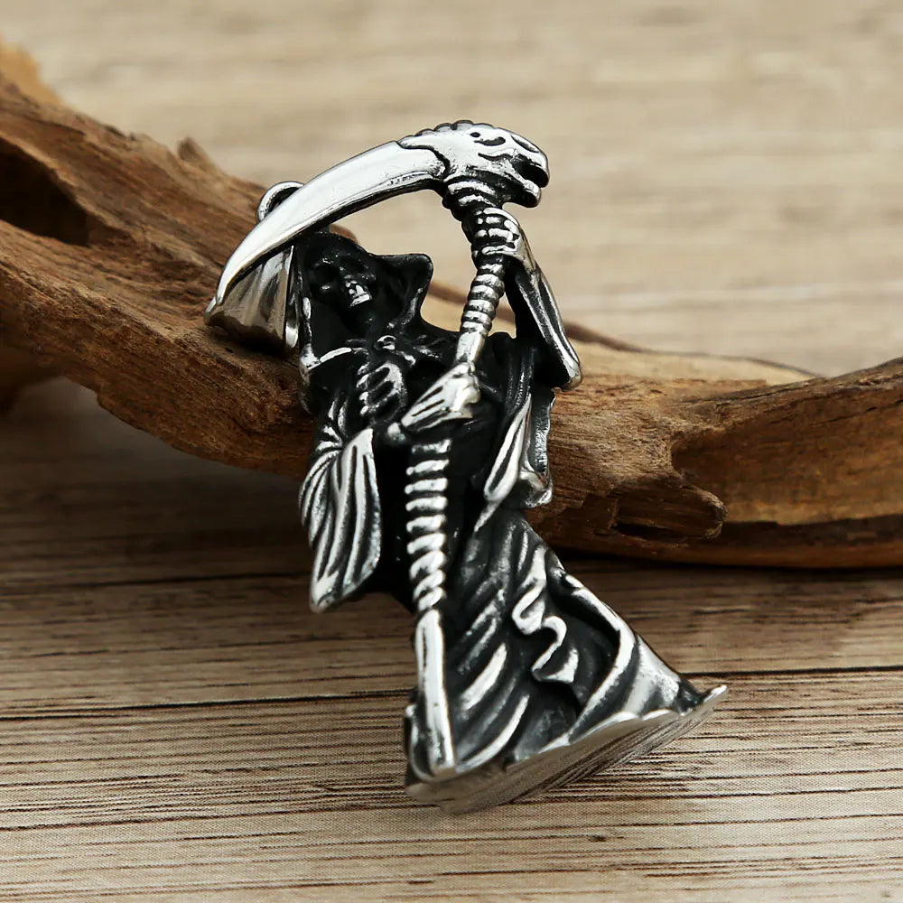 PENDRA Grimreaper Gothic Grim Reaper Scythe Skull Pendant