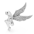 PENDRA Rhinestone Angel Brooch