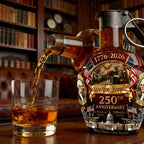 Unique Hand Grenade Whiskey Decanter 250th US Anniversary, We The People Patriotic Liquor Container, Novelty Bar Accessory