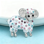 PENDRA Zodiacwool Multi-Color Rhinestone Goat Brooch