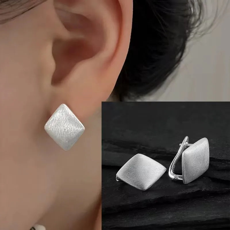 VENTFILLE 925 Sterling Silver Geometry Hoop Earring For Women Extremely Fine Versatile Office Fashion Jewelry Gift Dropshipping
