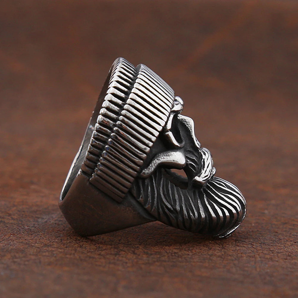 PENDRA Beardskull Gothic Bearded Skull Ring