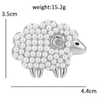 PENDRA Pearl Sheep Animal Brooch