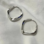 PENDRA Geometry 925 Sterling Silver Hoop Earrings