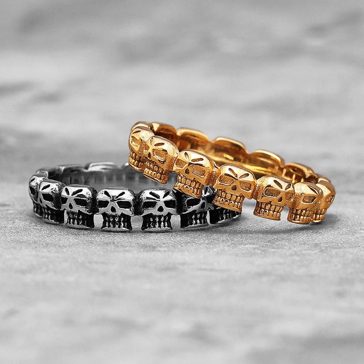 PENDRA Skull Biker Steel Ring