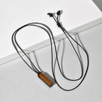 PENDRA Leather Stone Pendant Necklace