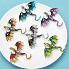PENDRA Skyfire Rhinestone Dragon Brooch