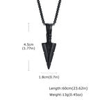Vintage Viking Triangular Spearhead Necklace for Men,Stainless Steel Casting Triangular Arrow Pendant,Talisman Jewelry Gift