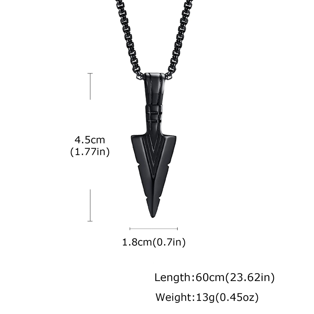 Vintage Viking Triangular Spearhead Necklace for Men,Stainless Steel Casting Triangular Arrow Pendant,Talisman Jewelry Gift