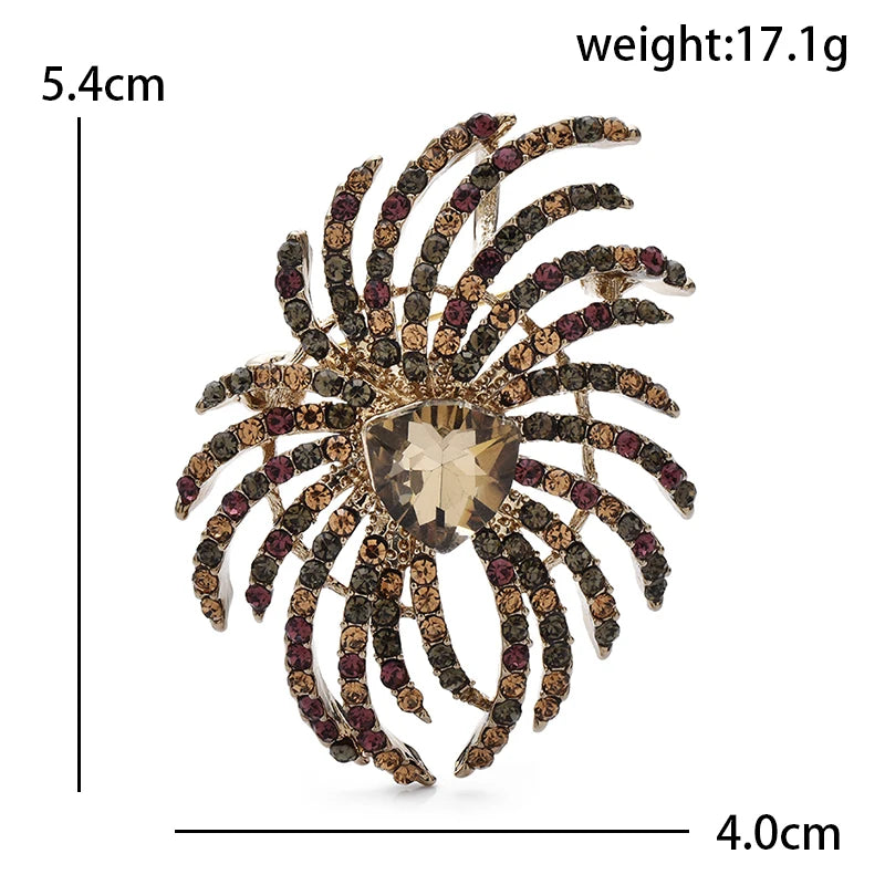 PENDRA Floracrystal Vintage Crystal Flower Brooch