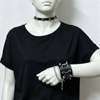 PENDRA Koraine Leather Black Skull Gothic Belt