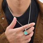 PENDRA Turquoise Square Pendant Necklace