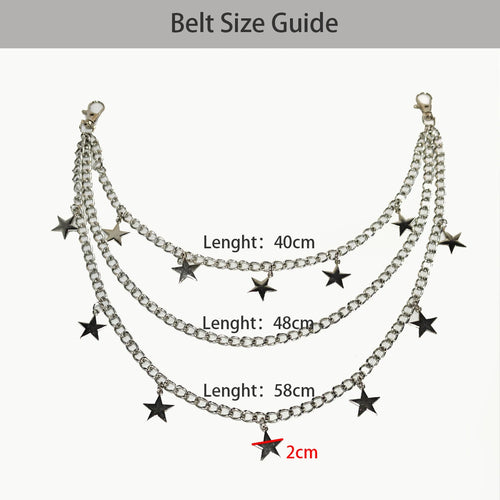 A Harajuku Style Street Hip-Hop Y2k Jeans Chain Belts Personalized Punk Style Double-Layer Waist Chain for Men Women Accessories