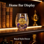 3D Crown Lion Drinking Glass Vintage Royal Style Whiskey Cup Creative Bar Tumbler for Home Party Gift Collection